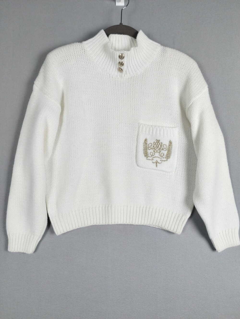 Jamie Scott Sweater Ivory Vintage Preppy Academia Collegiate Royalcore Size S